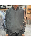 Diagonal Striped Knit Rib Blouson Bomber Jacket Grey - THOM BROWNE - BALAAN 3