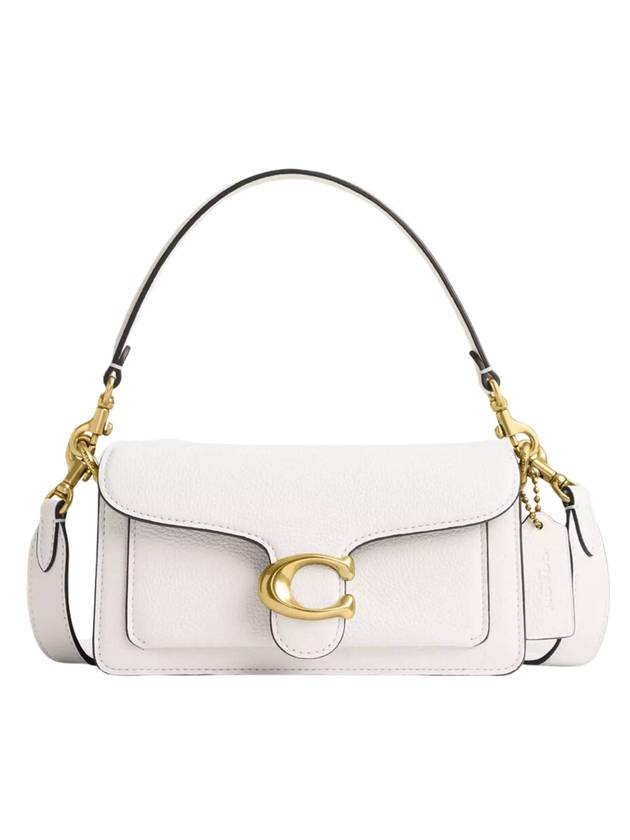 Tabby Logo Plaque Shoulder Bag White - COACH - BALAAN 1