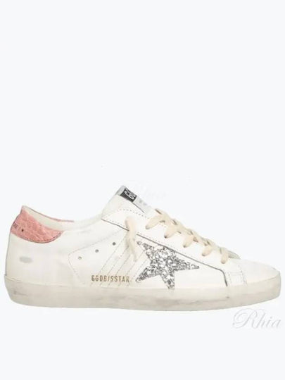 Superstar Pink Tab Leather Low Top Sneakers White - GOLDEN GOOSE - BALAAN 2