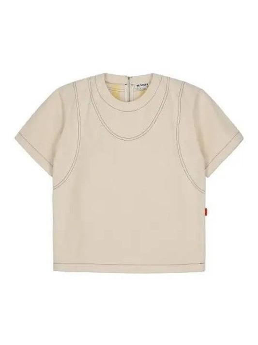 Striped short sleeve T shirt Ecru - SUNNEI - BALAAN 1