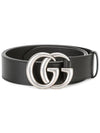 GG Marmont Double Buckle Belt Black Silver - GUCCI - BALAAN 1