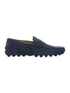 Gommino Bubble Suede Driving Shoes Blue - TOD'S - BALAAN.