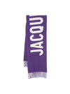 L'Echarpe Fringe Logo Virgin Wool Muffler Purple - JACQUEMUS - BALAAN.