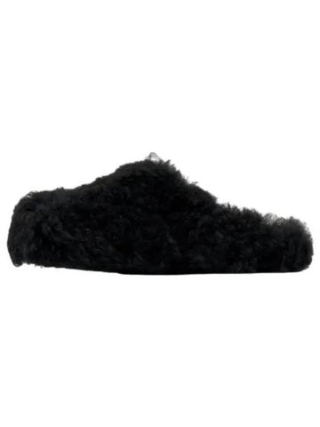 Shearling Fussbett Sandals Black - MARNI - BALAAN 1