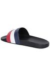 Basil Logo Emboss Striped Slippers Black - MONCLER - BALAAN 4