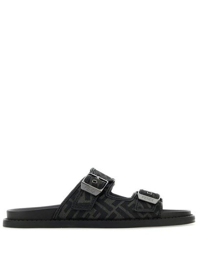 Men's Peel Jacquard Fabric Sandals Black - FENDI - BALAAN 2