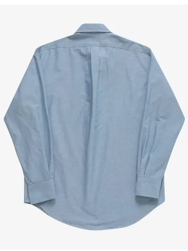 Contour Fox Head Embroidery Cotton Long Sleeve Shirt Blue - MAISON KITSUNE - BALAAN 4