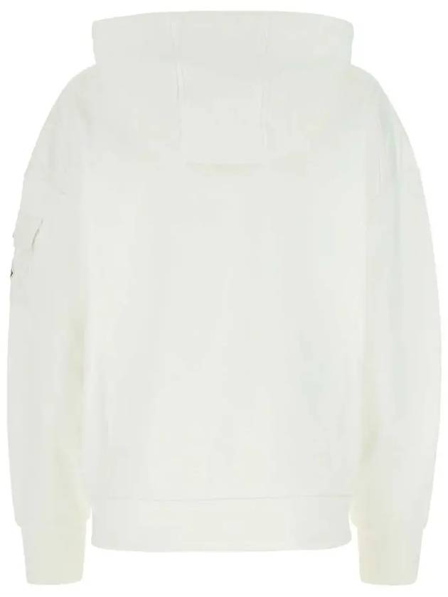 Logo Fleece Zip Up Hoodie Silk White - MONCLER - BALAAN 4