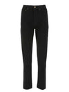 Women's Cotton High Waist Pants Black - SAINT LAURENT - BALAAN 2