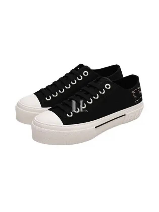 Check Ekd Cotton Low Top Sneakers Black - BURBERRY - BALAAN 2