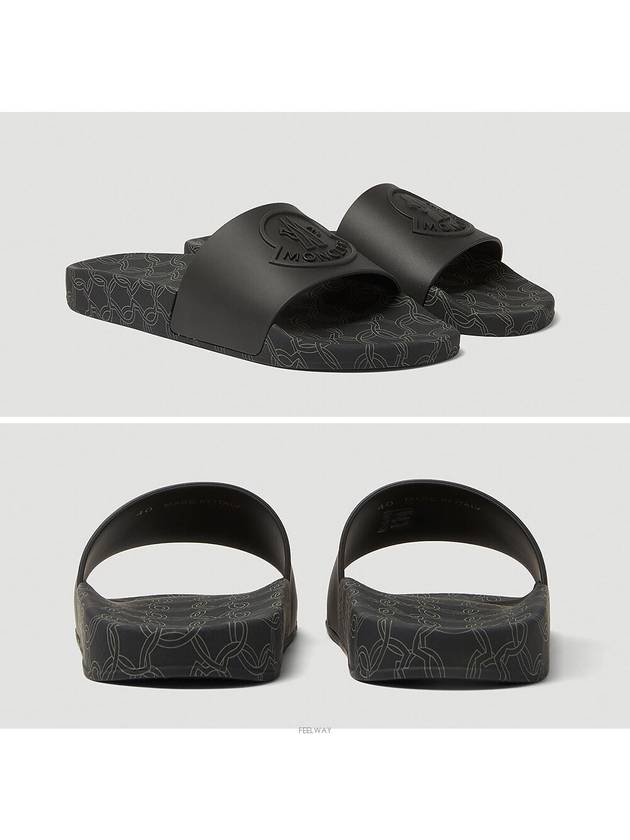 Jeanne Logo Slippers Black - MONCLER - BALAAN 5