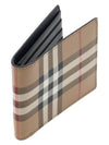 Check Slim Bifold Leather Half Wallet Beige - BURBERRY - BALAAN 3