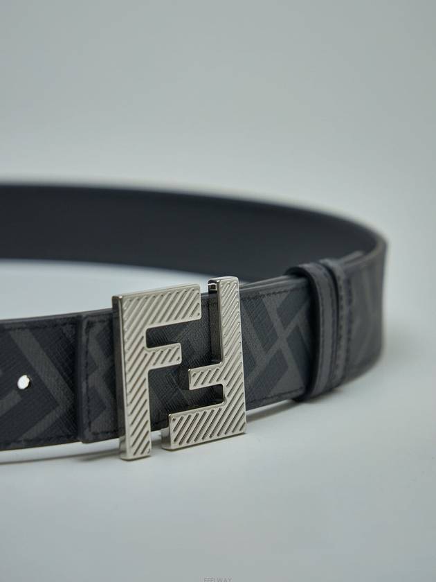 Square FF Buckle Reversible Leather Belt Black - FENDI - BALAAN 5