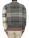 Tartan Check Jacquard Wool Mohair Knit Top Grey - THOM BROWNE - BALAAN 5