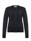 Bea Embroidered Logo Cardigan Black - VIVIENNE WESTWOOD - BALAAN 2