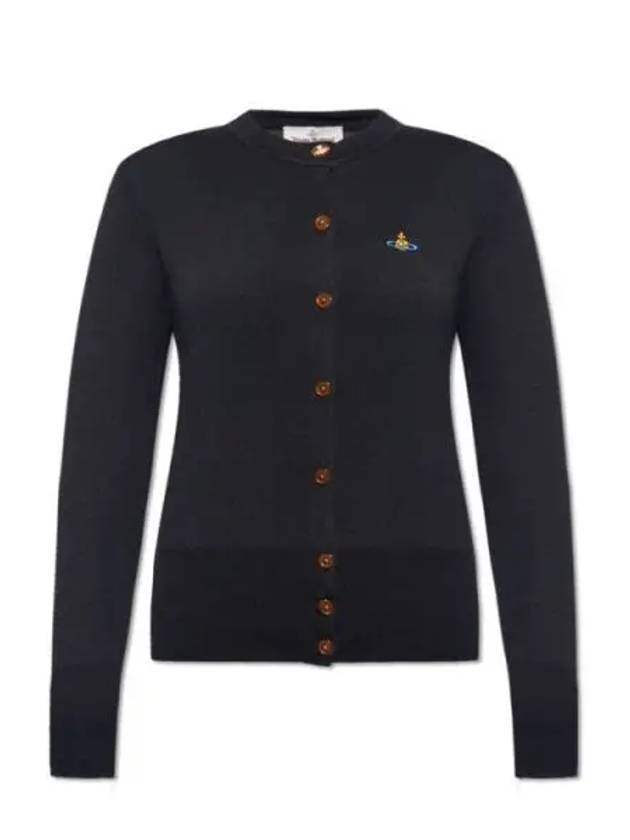 Bea Embroidered Logo Cardigan Black - VIVIENNE WESTWOOD - BALAAN 2