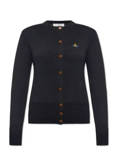 Bea Embroidered Logo Cardigan Black - VIVIENNE WESTWOOD - BALAAN 2