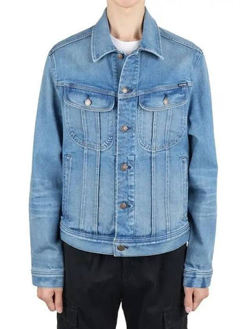 Cotton Washed Denim Jacket Blue - TOM FORD - BALAAN 1