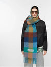 Check Mohair Muffler Turquoise Camel Blue - ACNE STUDIOS - BALAAN 6