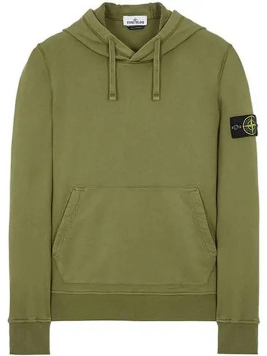 Waffen Patch Cotton Fleece Hoodie Olive - STONE ISLAND - BALAAN 2