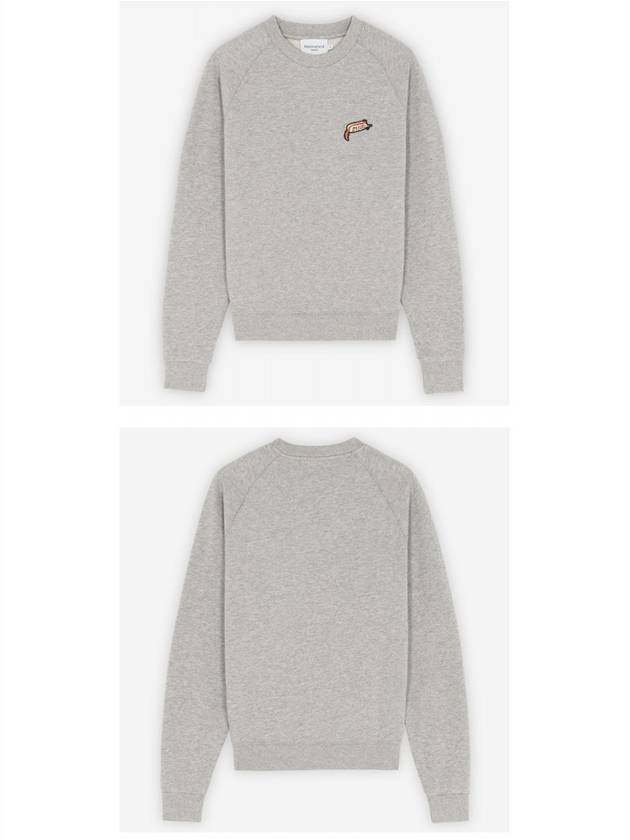 Oly Hot Dog Patch Vintage Cotton Sweatshirt Grey - MAISON KITSUNE - BALAAN 5