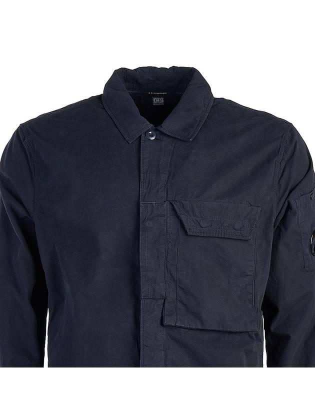 Lens Waffen Pocket Long Sleeve Shirt Navy - CP COMPANY - BALAAN 5