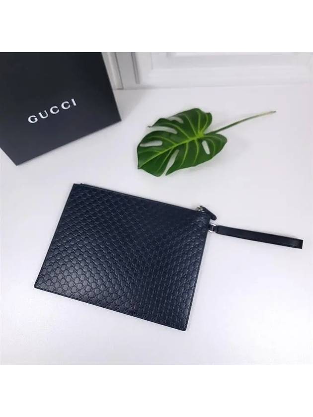 GG Micro Ssima Strap Clutch Bag Navy - GUCCI - BALAAN 2