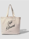 Cafe Kitsune Canvas Tote Bag Latte - MAISON KITSUNE - BALAAN.