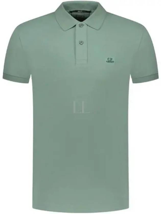 Stretch Piquet Slim Polo Shirt Green - CP COMPANY - BALAAN 2