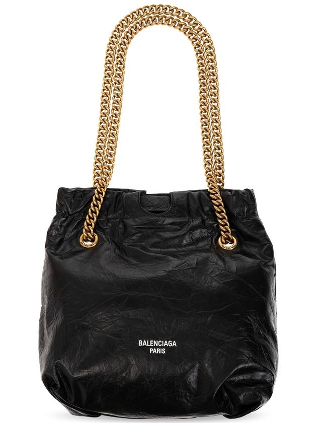 Crush Small Leather Shoulder Bag Black - BALENCIAGA - BALAAN 2