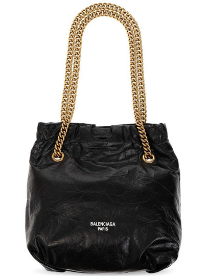 Crush Small Leather Shoulder Bag Black - BALENCIAGA - BALAAN 2