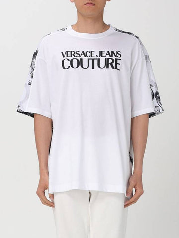 T-shirt Versace Jeans Couture in cotone con stampa Baroque - VERSACE - BALAAN 1