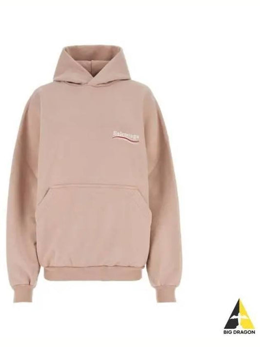 Embroidered Logo Cotton Hoodie Light Pink - BALENCIAGA - BALAAN 2