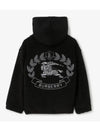 Kids Embroidered Logo Fleece Hoodie Black - BURBERRY - BALAAN 2