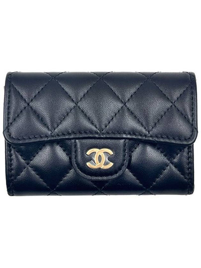 Classic Card Holder Lambskin Gold Black - CHANEL - BALAAN 2