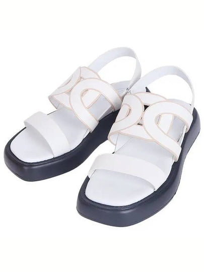 Women's Logo Leather Sandals Cream - TOD'S - BALAAN 2