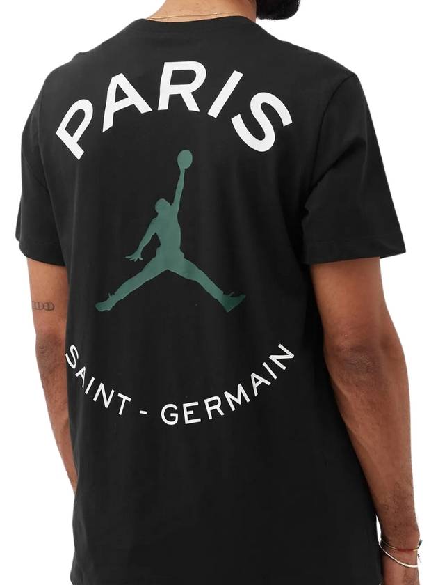 Nike Jordan Paris SaintGermain Logo Short Sleeve TShirt Black - JORDAN - BALAAN 1