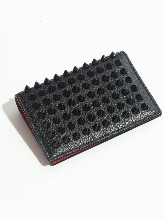 Sifnos Studded Bifold Card Wallet Black - CHRISTIAN LOUBOUTIN - BALAAN.