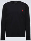 Heart A logo long sleeve t shirt black UTS200 701 - AMI - BALAAN 2