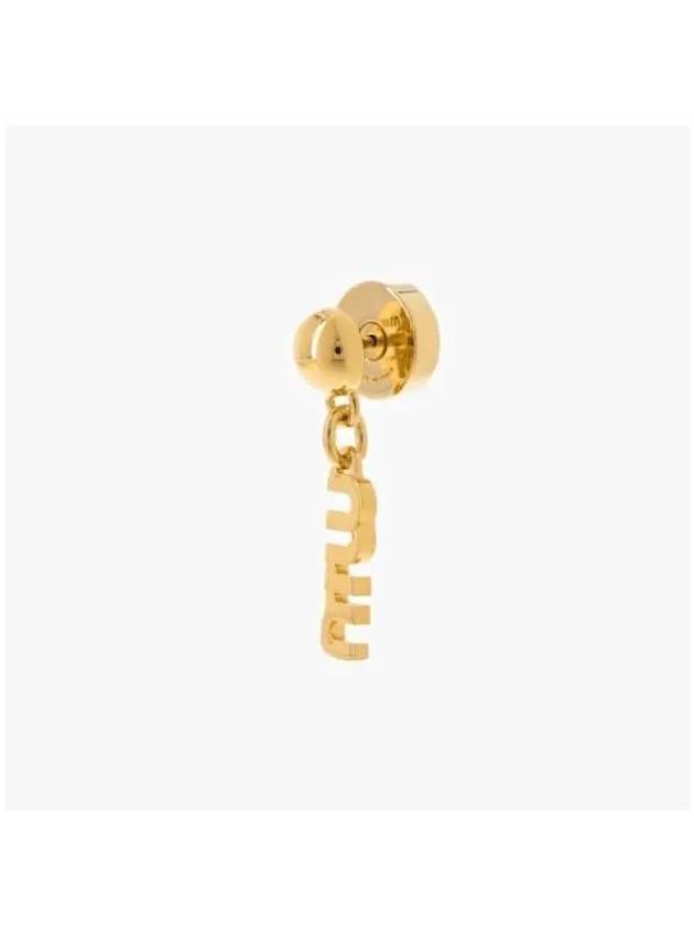 metal logo earrings gold - MIU MIU - BALAAN 5