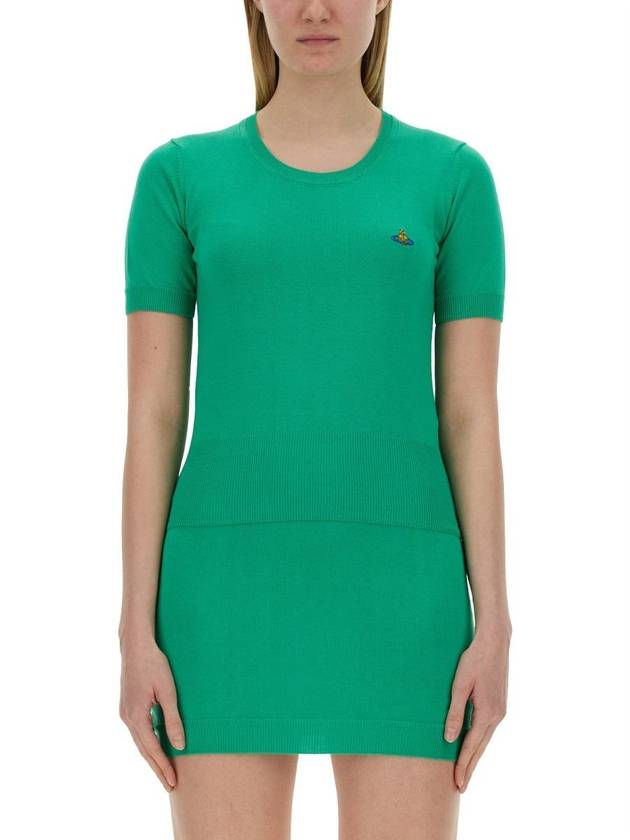 Bea Embroidery Logo Knit Top Green - VIVIENNE WESTWOOD - BALAAN 2