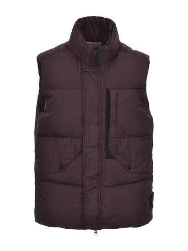 Wappen Patch High Neck Padding Vest Dark Burgundy - STONE ISLAND - BALAAN 1