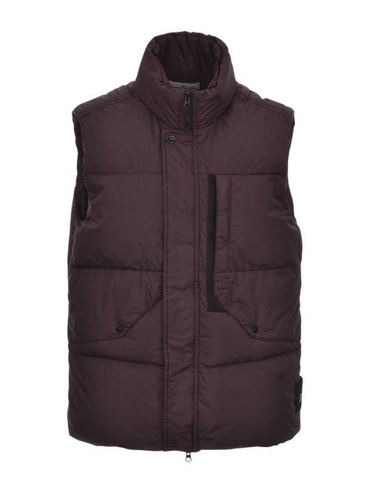 Wappen Patch High Neck Padding Vest Dark Burgundy - STONE ISLAND - BALAAN 1