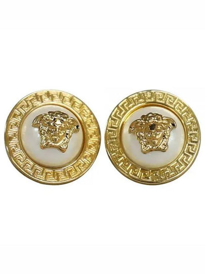 Medusa Greca Pearl Earrings Gold - VERSACE - BALAAN 2