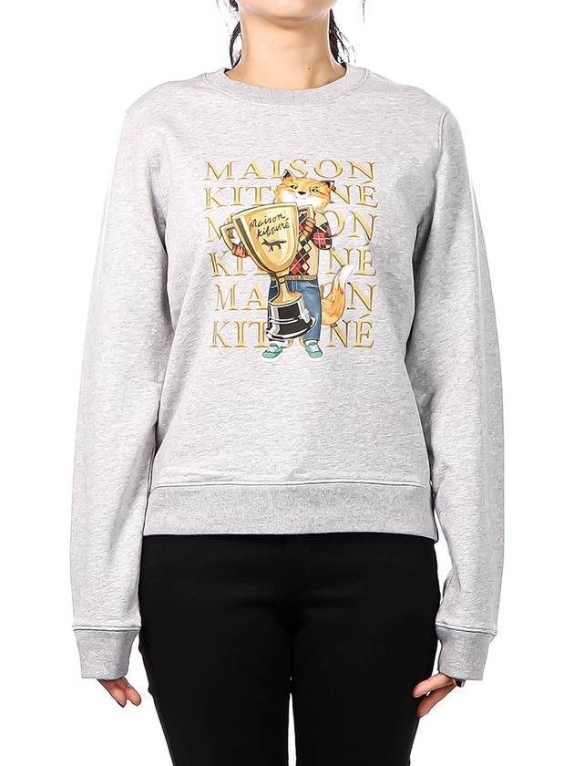 Fox Champion Print Sweatshirt Grey - MAISON KITSUNE - BALAAN 2