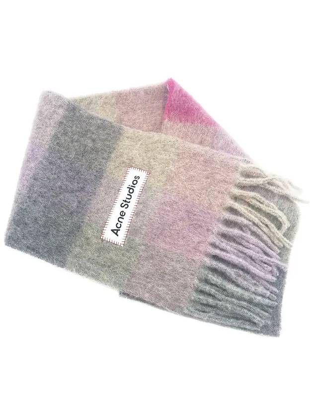 Check Mohair Muffler Fuchsia Lilac Pink - ACNE STUDIOS - BALAAN 5