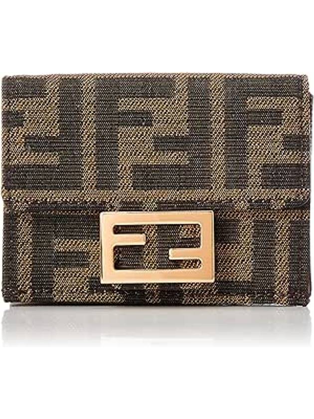 Baguette Micro Tri-fold Half Wallet Brown - FENDI - BALAAN 2