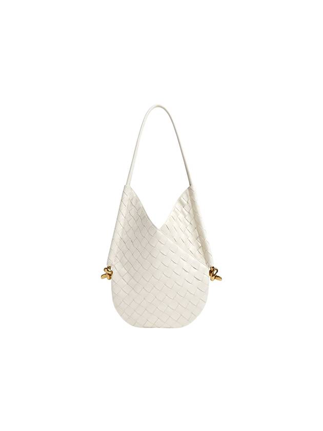 Solstice Intrecciato Small Lambskin Tote Bag White - BOTTEGA VENETA - BALAAN 2