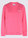 Women's Logo Print Cotton Sweatshirt Pink - GANNI - BALAAN 2