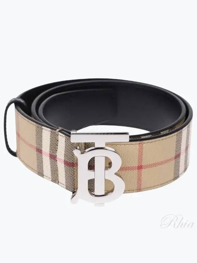 Check Reversible Wide TB Leather Belt Beige - BURBERRY - BALAAN 2